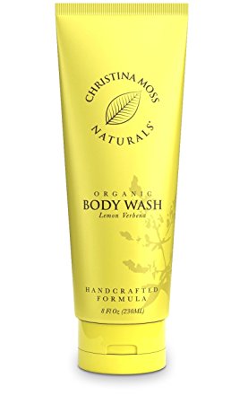 Body Wash, Organic And 100% Natural Body Cleanser For Bath, Shower. No Harmful Chemicals. Certified Organic Ingredients. 8oz, Lemon Verbena. Christina Moss Naturals.