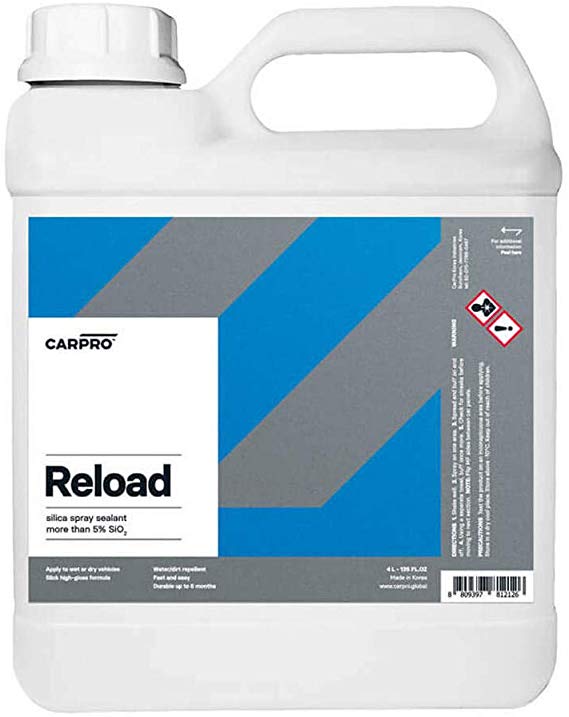 CarPro Reload Spray Sealant - 4 Liter - Glass-Like Gloss, Hydrophobicity and Dirt Repellency of Silica Nanotechnology