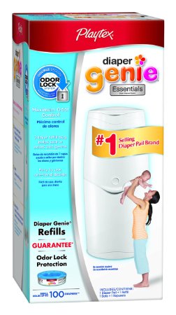 Diaper Genie Essentials Diaper Disposal Pail withStarter Refill 100-Count
