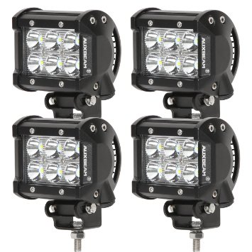 Auxbeam 4 Pcs 4 18W CREE LED Work Light Bar Spot waterproof for Off-road Truck Car ATV SUV Jeep Boat 4WD ATV Auxiliary Driving Lamp Pickup offroad Ford
