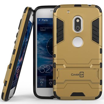 Moto G4 Play Case, CoverON® [Shadow Armor Series] Hard Slim Hybrid Kickstand Phone Cover Case for Motorola Moto G4 Play - Gold