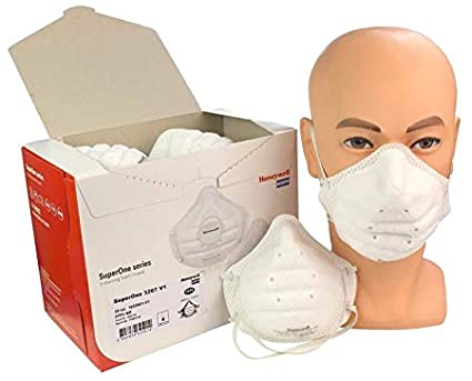 30pk Honeywell FFP3 Face Masks - EN 149:2001 A1:2009 Compliant - Respirator Without Valve - Superone 3207 Filtering Half-Mask - Box of 30