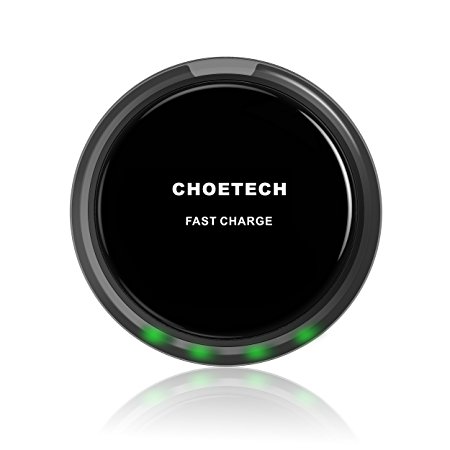 [Fast Charge 10W Max Output]CHOE Circle QI Fast Charge Wireless Charger Pad (with Smart Lighting Sensor)for Samsung Galaxy S7, S7 Edge, Note 5, S6 Edge