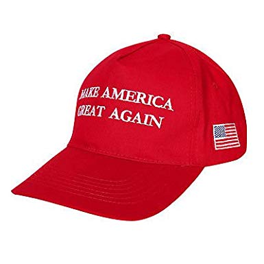 J&C Proud of America Make America Great Again Donald Trump USA Cap Adjustable Baseball Hat, Red