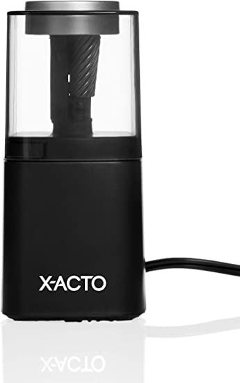 X-ACTO Pencil Sharpener | Powerhouse Electric Pencil Sharpener, With Pencil Saver, SafeStart Motor, Black, 1 Count