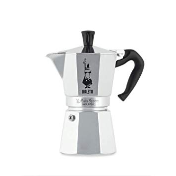 Bialetti "Moka Express" 6-Cup Italian Coffee Maker, Aluminium, Silver