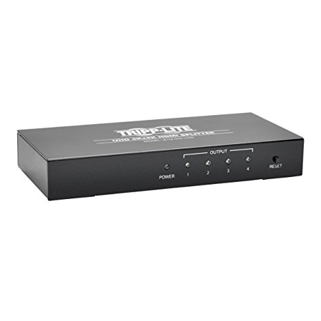 Tripp Lite 4-Port 4K HDMI Splitter, 1 In 4 Out, Ultra HD (UHD) Video & Audio (B118-004-UHD)