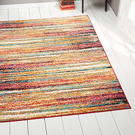 Home Dynamix Splash Cellis Area Rug | Contemporary Living Room Rug | Abstract Brushstrokes | Bold and Vibrant Palette | Orange/Blue/Cream 3'3"x4'3"