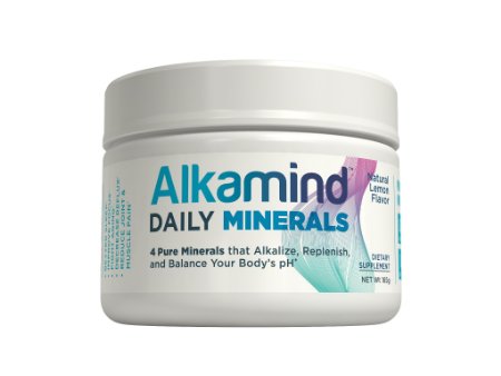 AlkaMind Daily Minerals Supplement to GET OFF YOUR ACID! 4 Pure Minerals to Alkalize & Replenish and Balance Your Body's pH - Delicious Natural Lemon Flavor - 30 Day Supply - 100% Satisfaction Guaranteed!