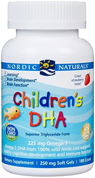 Nordic Naturals Children's DHA 250 mg Chewables, Strawberry, 180 ct