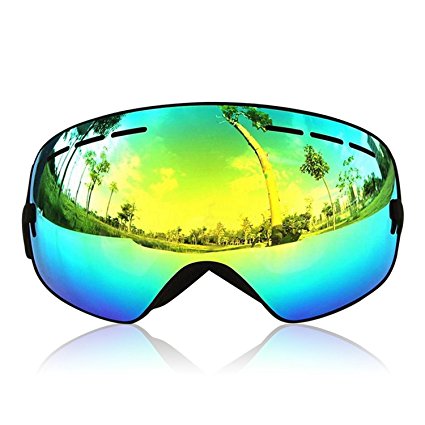GANZTON Skiing Goggles Snowboard goggles Ski Goggles Double Lens Anti-UV Anti-Fog Skating Goggles For Women And Men, Boys And Girls