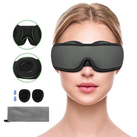 Sleep Mask for Men Women, GoZheec 3D Contoured Eye Mask for Sleeping & Blindfold