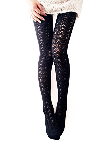 Vero Monte Women's Hollow Out Knitted Patterned Tights