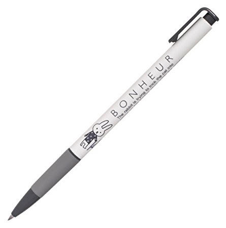 Xeno Shinzi Katoh Bonheur, 0.5mm, Rubber Grip Ballpoint Pen, Black (Pack of 12)