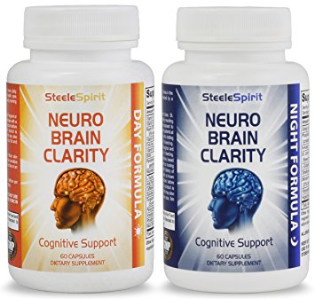 Natural Brain Function Support Supplement - Unique Day & Night Advanced Nootropics Formula, Supporting Brain Health & More. 120 Smart Pills