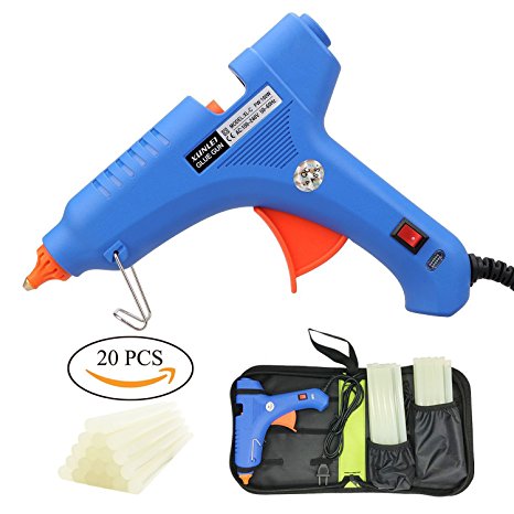 100W Glue Gun with 20 pcs Glue Sticks and Carry Bag, GOTITENI Mini and Durable Hot Melt Glue Gun for DIY Craft and Sealing, Suit in Home and Office Quick Repair (100W, Blue)