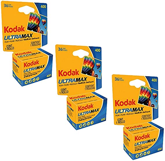 3 PACK Kodak Ultramax 400 Color Print Film 36 EXP. 35MM DX 400 135-36 (108 PICS)