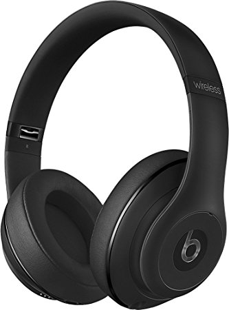 2018 Beats Studio2 Wireless Bluetooth Over-Ear Headphones with Dual-mode Adaptive Noise Canceling, Iconic Beats Sound, Built-in Mic, Built-in Rechargeable Battery, On/Off Switch, USB, Matte Black