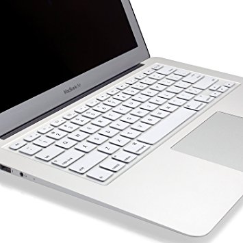JAZ Keyboard Cover Silicone Skin for MacBook Pro 13" 15" 17" with or without Retina Display - iMac Apple Wireless Keyboard and MacBook Air 13" - White