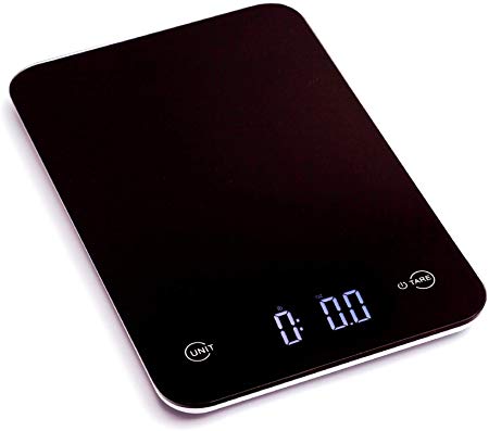 Ozeri Touch Professional Digital Kitchen Scale (12 lbs Edition), Tempered Glass in Elegant Black (Renewed)