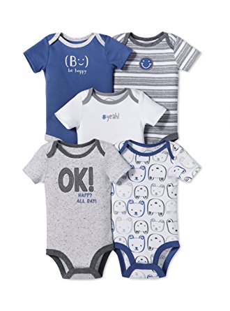 Lamaze Baby Organic Essentials 5 Pack Shortsleeve Bodysuits