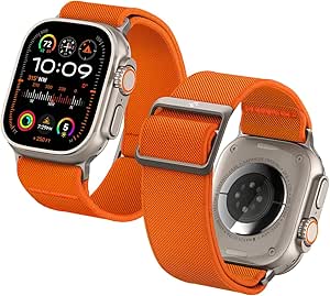 Spigen Lite Fit Ultra Band Designed for Apple Watch Band for Apple Watch Ultra 2/Ultra 49mm, Series 10 46mm, 9/8/7 45mm, SE2/SE/6/5/4 44mm, 3/2/1 42mm Nylon Solo Loop