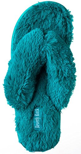 Beverly Rock Woman's New Plush Satin Spa Thong Slipper in 4 Beautiful Colors
