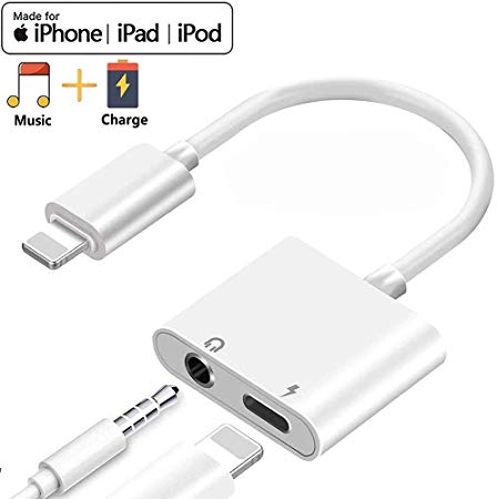 SEOYO Headphone Adapter Jack for iPhone Charger, 2 in 1 Earphone 3.5mm Dongle Aux Compatible with iPhone 6 7 8 10 11 Plus X XS XR MAX iPad iPod