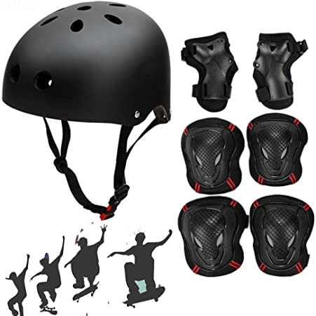 SymbolLife Skateboard/Skate Helmet with Protective Gear Knee Pads Elbow Pads Wrist Guards for Kids/Youth BMX/Skateboard/Bike