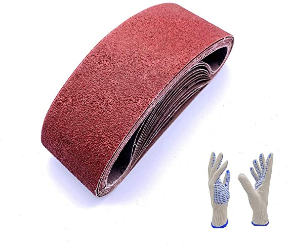 3x18 Inch Sanding Belts,Aluminum Oxide Belt for Belt Sander, 3x18 Sanding Belts Assorted(2 Each of 40 60 80 100 120 Grits),10 Pack(3x18 Inch)
