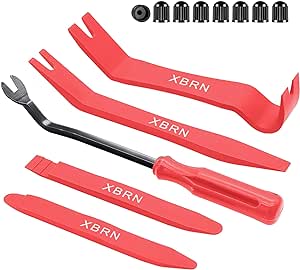 Auto Trim Removal Tool Kit,13 Pcs Car Panel Door Window Tools Kit,Auto Clip Fastener Remover Pry Tool Set-Red