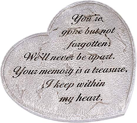 Gone But Not Forgotten Bereavement Heart Shaped 11 in. Garden Stepping Stone