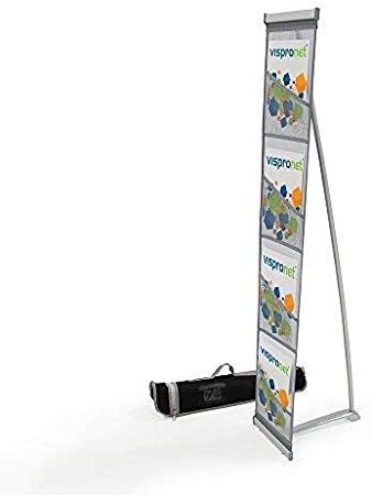 Mesh Magazine Stand - Sturdy Roll Out Brochure Holder 4 Pockets - Portable Literature Display