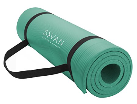 Sivan Health and Fitness® 1/2-InchExtra Thick 71-Inch Long NBR Comfort Foam Yoga Mat for Exercise, Yoga, and Pilates