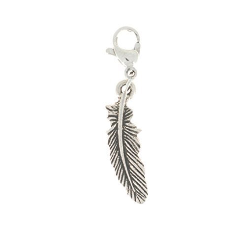 Feather charm in antique silver pewter. Feather charm. Feather earring. Feather necklace. Tierra Cast Charms.