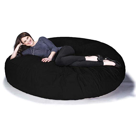 Jaxx 6 Foot Cocoon - Large Bean Bag Chair for Adults, Black