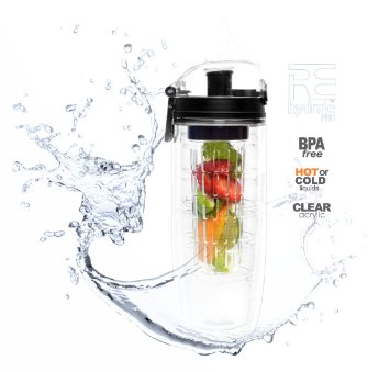 On Sale This Week- Rehydrate Pro Water Bottle - 19 Oz - Create Your Own Naturally Flavored Fruit Infused Water, Juice, Iced Tea, Lemonade & Sparkling Beverages. Recipe Ebook Included   Bonus Motivational Stickers