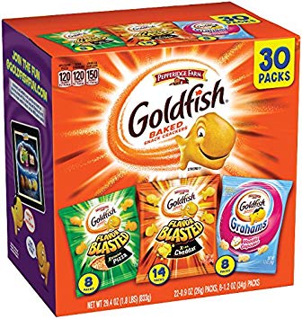 Pepperidge Farm, Goldfish, Crackers, Bold Mix, 29.4 oz, Variety Pack Box, Snack Packs, 30-count