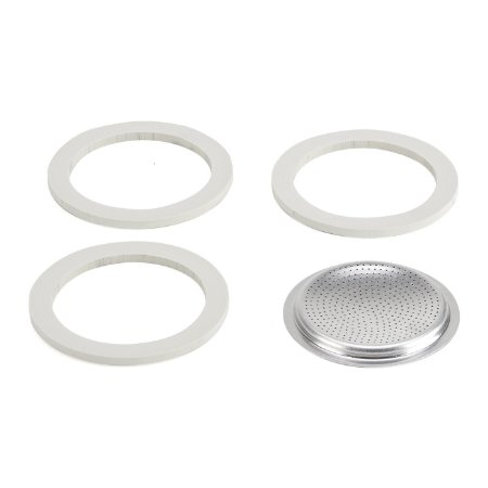 Bialetti 6960 Moka 3 Cup Replacement Filter and 3 Gaskets