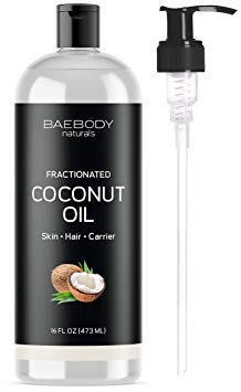 Fractionated Coconut Oil from Baebody Naturals- Moisturizing and Softening Carrier Oil for Face, Skin, Hair, Nails. Premium Carrier Oil for Daily Hydration and Shine. Value Size - Large 16 OZ