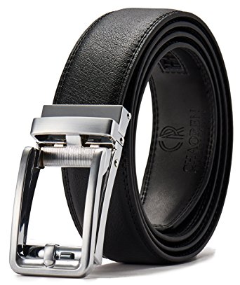 Ratchet Click Belt Custom Fit with Automatic Sliding Buckle in a Gift Box-Men's Comfort Genuine Leather Dress Belt