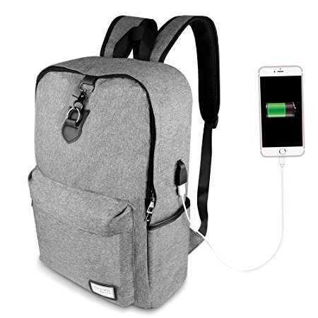 Laptop Backpack-ONSON Laptop/Notebook Backpack with USB Charging Port School Bookbag for College Travel Backpack,Water Resistant Backpack,17 inch backpack(Grey)