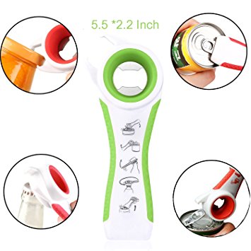 4 Function Multi Kitchen Gadgets and Tools Plastic Jar Opener(Green)