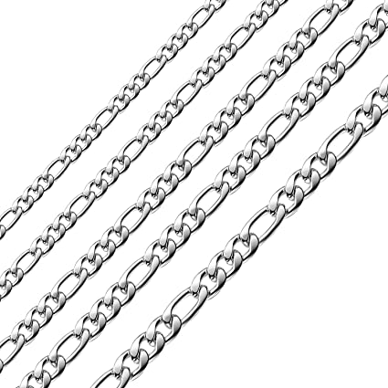 Figaro Chain Necklace Stainless Steel Link Chains for Men Women Jewelry