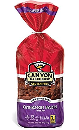 Canyon Bakehouse Cinnamon Raisin Bread, Gluten-Free, 18 oz (Frozen)