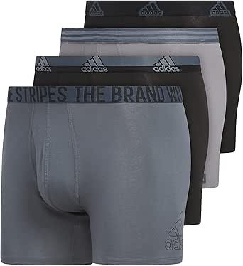 adidas Men's Stretch Cotton Boxer Brief Underwear (4-Pack)