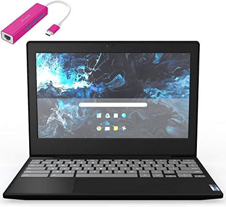 Lenovo IdeaPad 3 Chromebook 11.6" Laptop Computer, Intel Celeron N4020 up to 2.8GHz, 4GB DDR4 RAM, 32GB eMMC, AC WiFi, Bluetooth 4.2, Webcam, Remote Work, Chrome OS, iPuzzle Type-C HUB   128GB SD Card