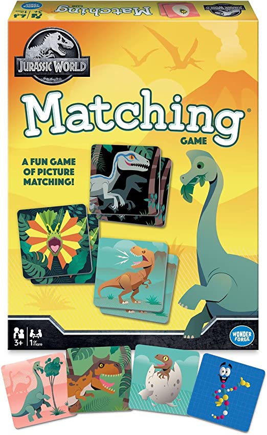 Wonder Forge Jurassic World Matching for Boys & Girls Age 3 to 5 - A Fun & Fast Dinosaur Memory Game You Can Play Over & Over Game