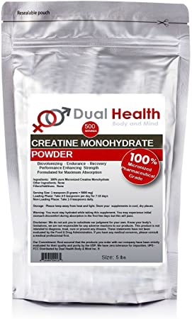 Pure Micronized Creatine Monohydrate Powder (5 lbs) Bulk Supplements