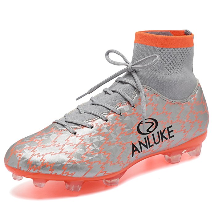 ANLUKE Men's Athletic Hightop Cleats Soccer Training Shoes Football Team Turf